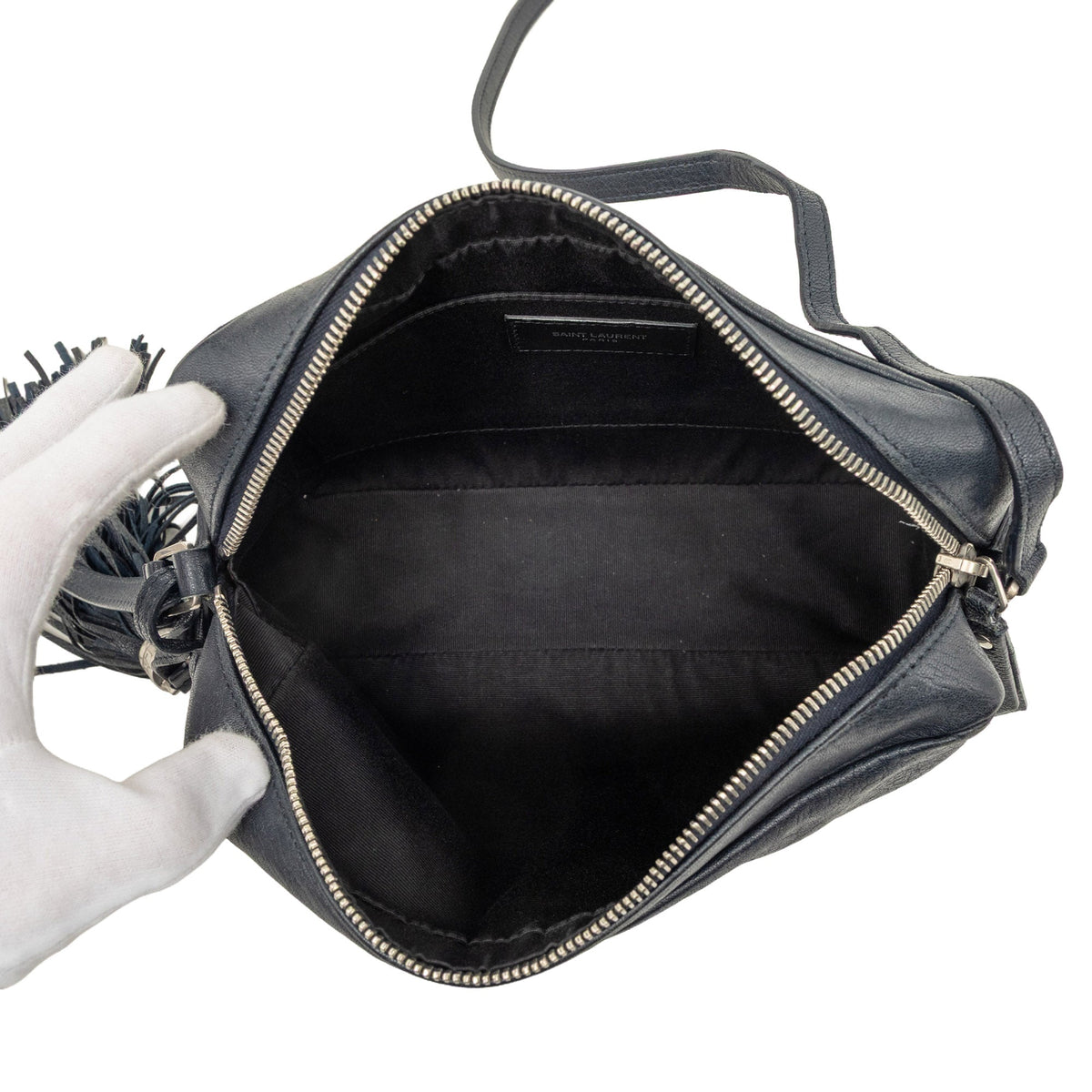 Saint Laurent Small Lambskin Monogram Lou Camera Bag