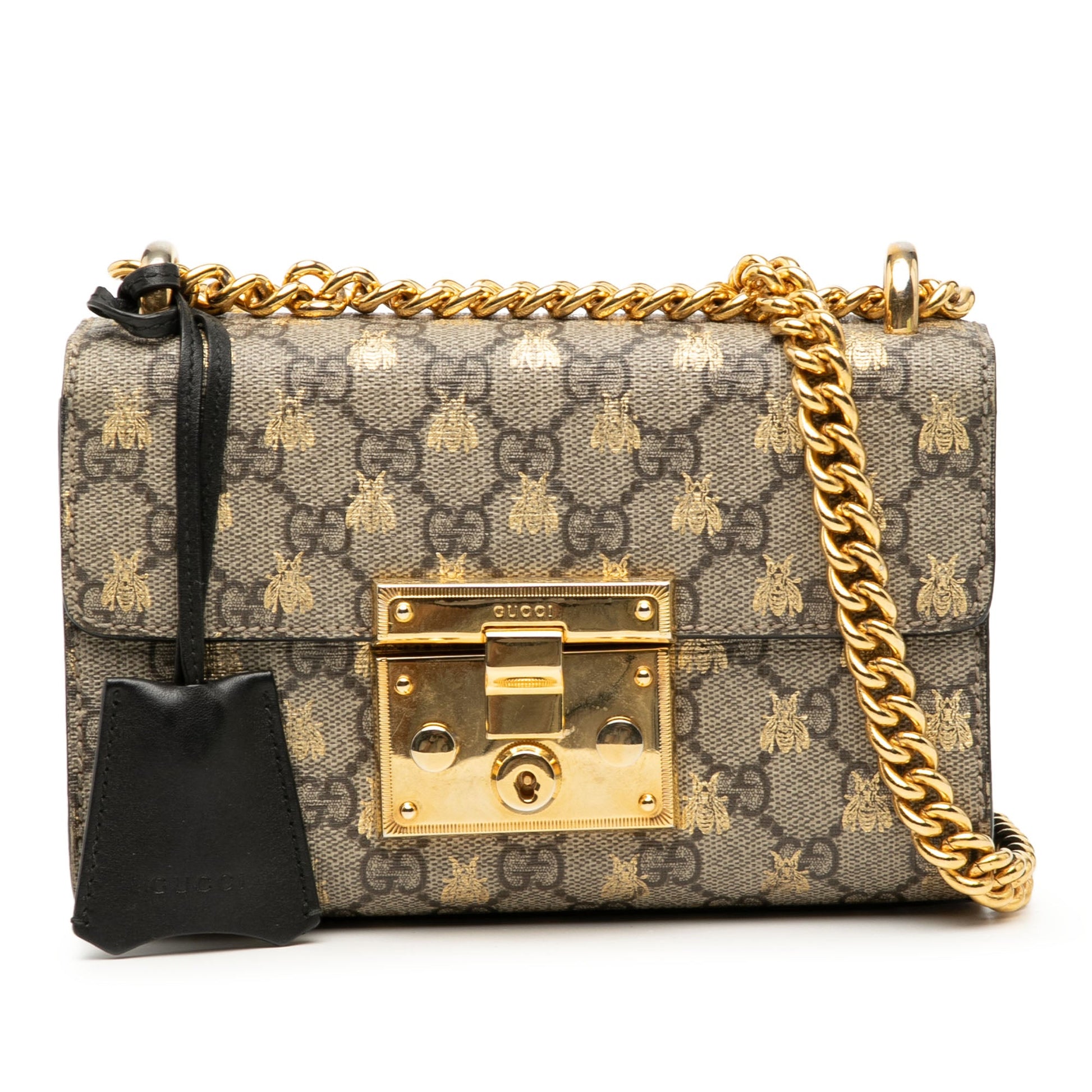 Gucci Small GG Supreme Bee Padlock Crossbody