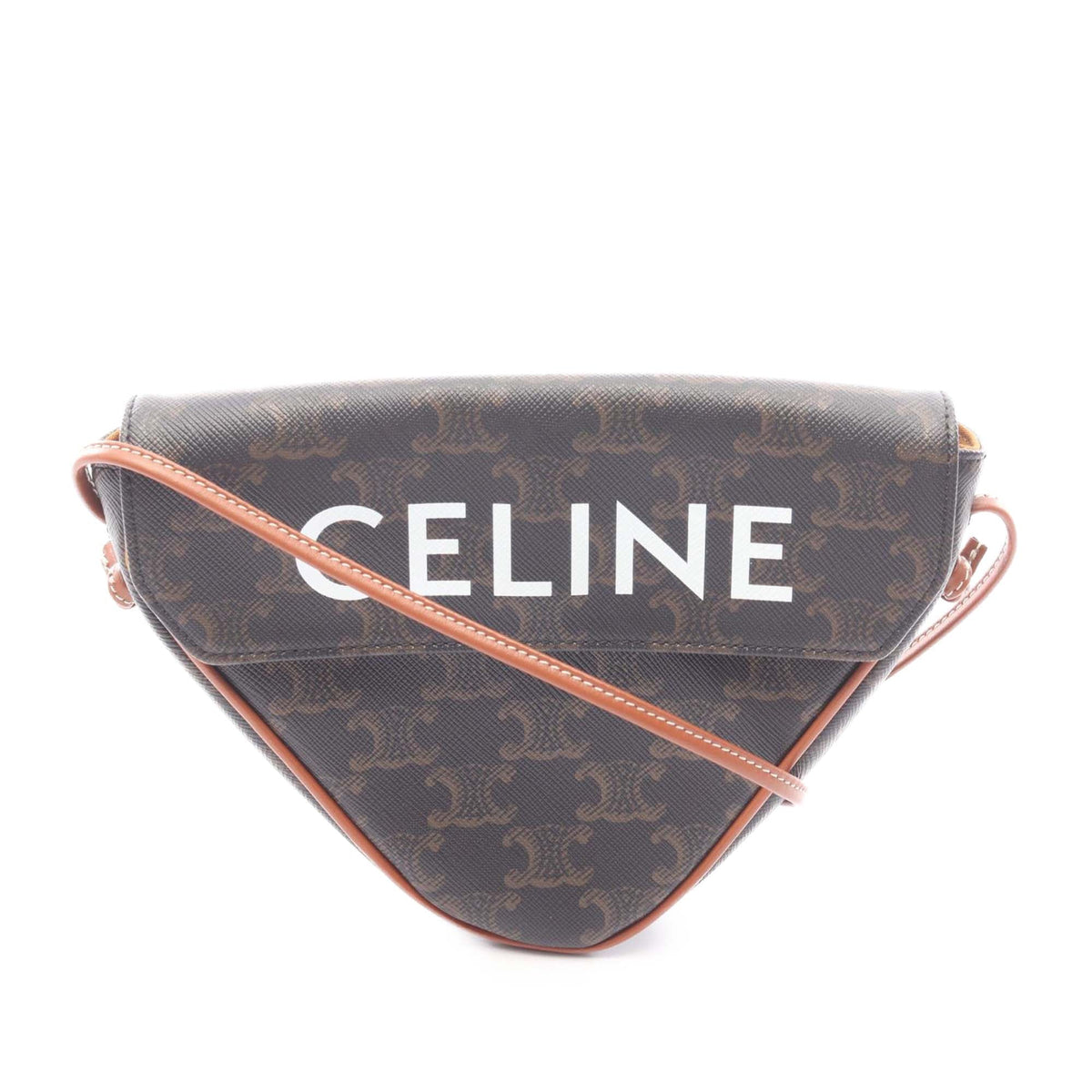 Celine Triomphe Coated Canvas Logo Triangle Crossbody