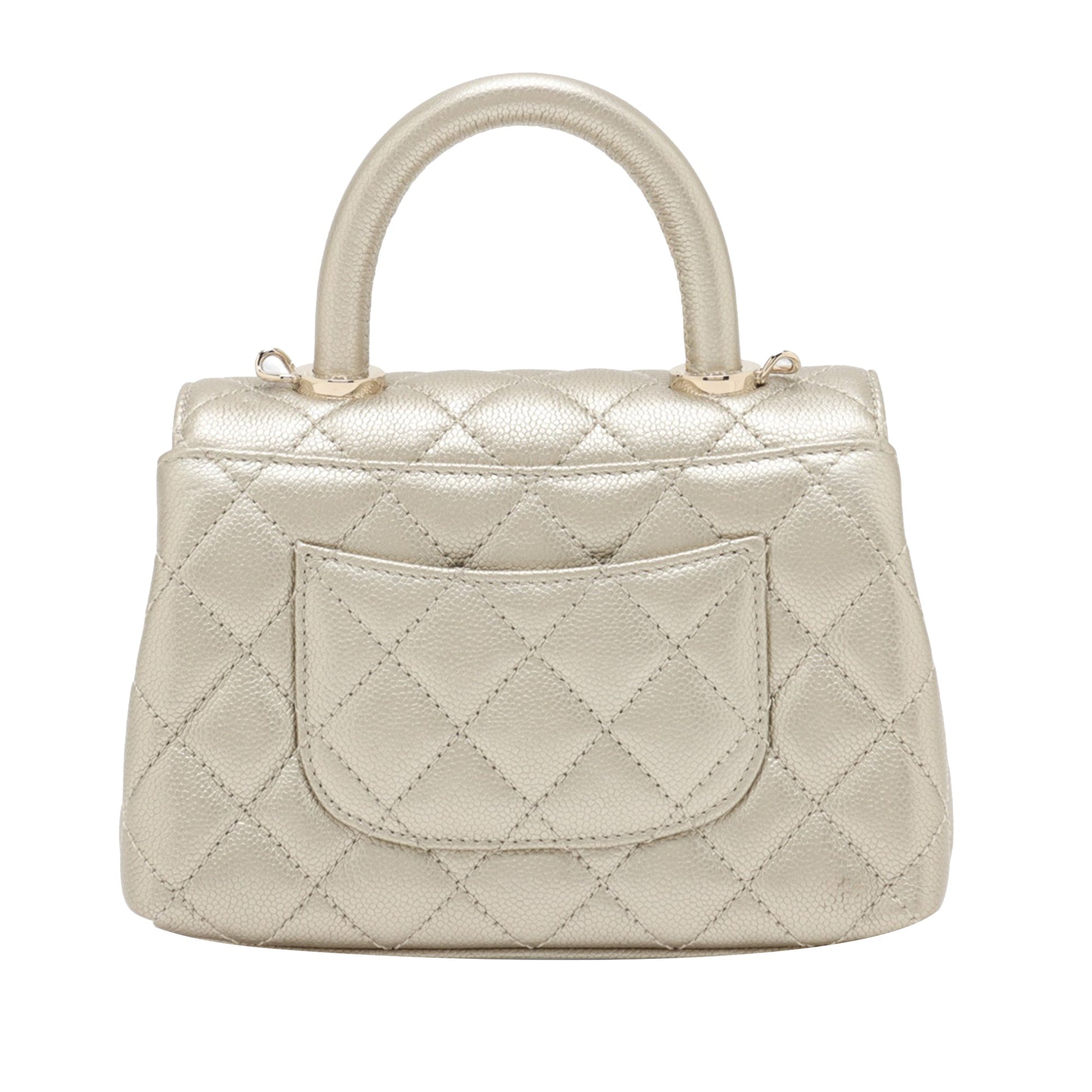 Chanel Mini Quilted Caviar Coco Top Handle Bag