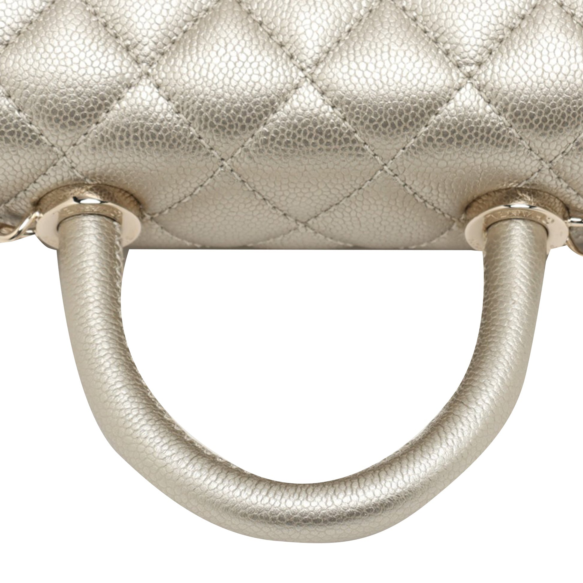 Chanel Mini Quilted Caviar Coco Top Handle Bag