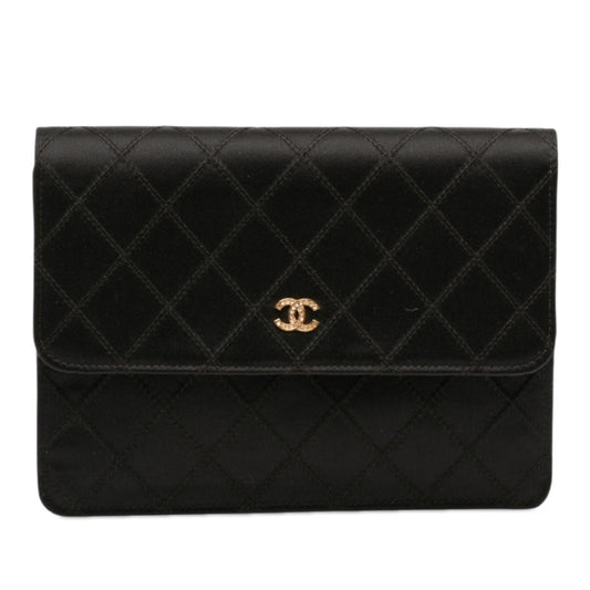 Chanel CC Satin Diamond Stitch Clutch