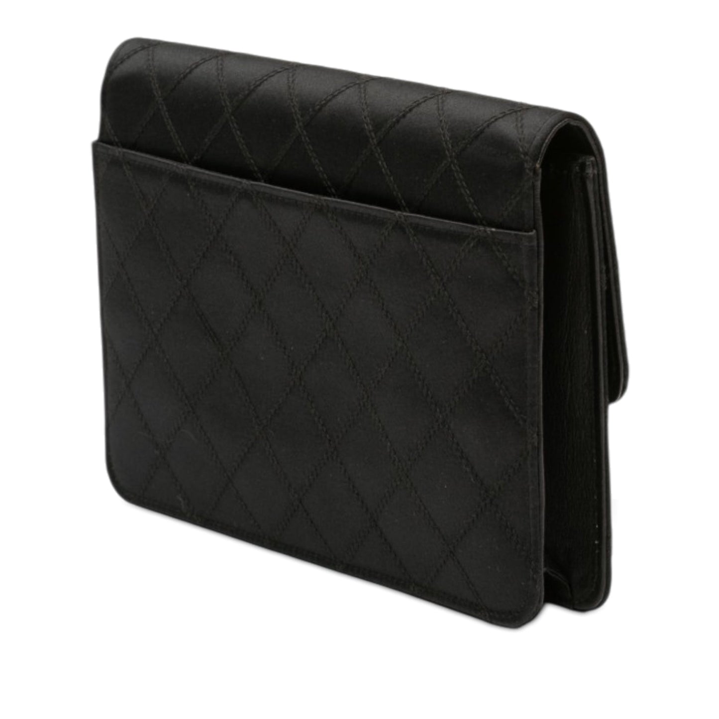 Chanel CC Satin Diamond Stitch Clutch
