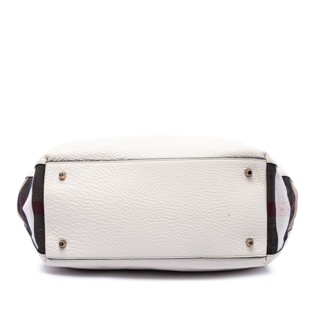 Burberry Medium Leather and House Check Canvas Maidstone Satchel
