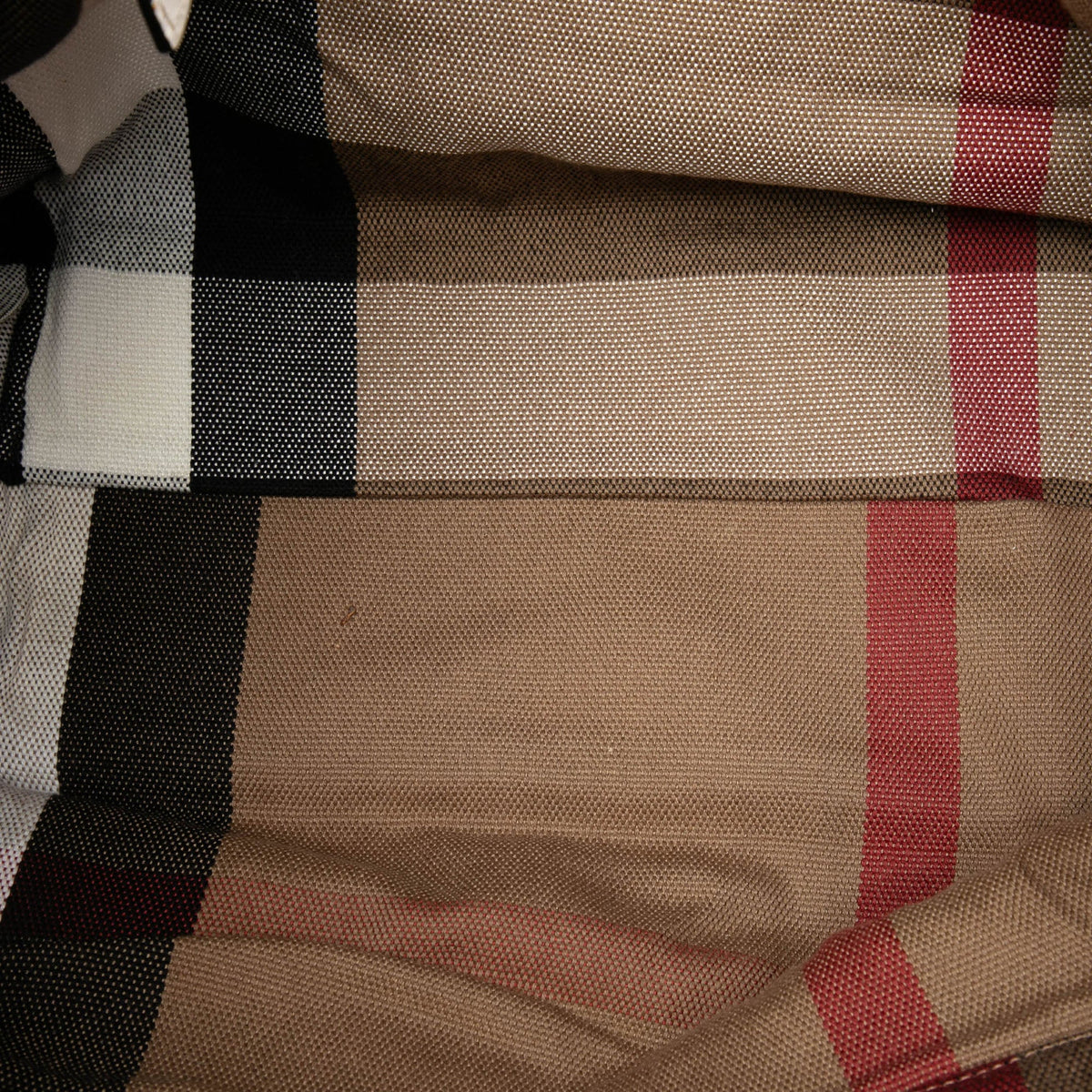 Burberry Medium Leather and House Check Canvas Maidstone Satchel