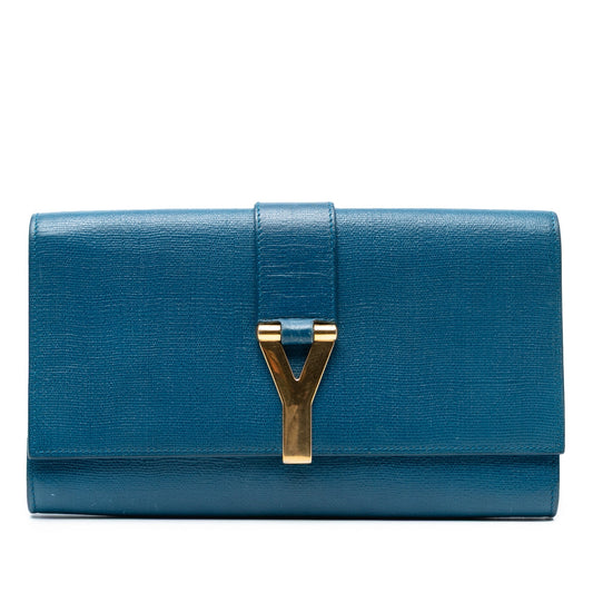 Saint Laurent Textured Leather Chyc Ligne Clutch