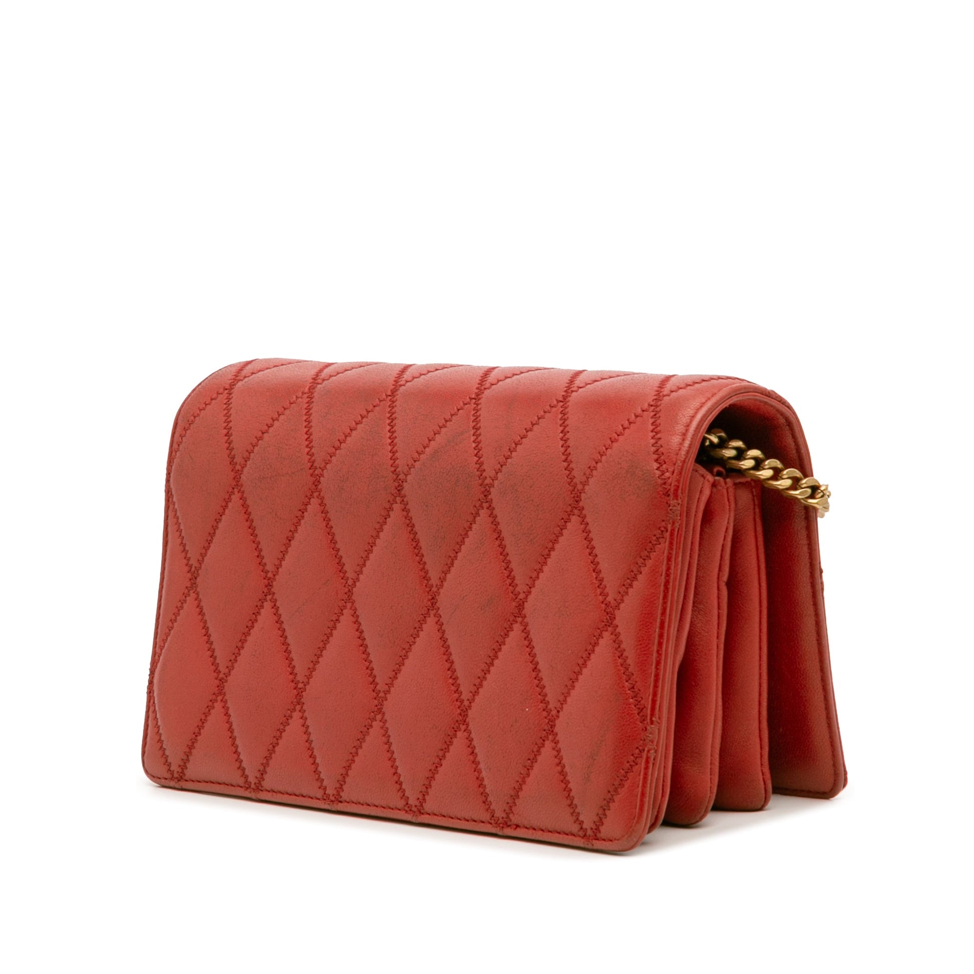 Saint Laurent Diamond Quilted Lambskin Angie Chain Bag