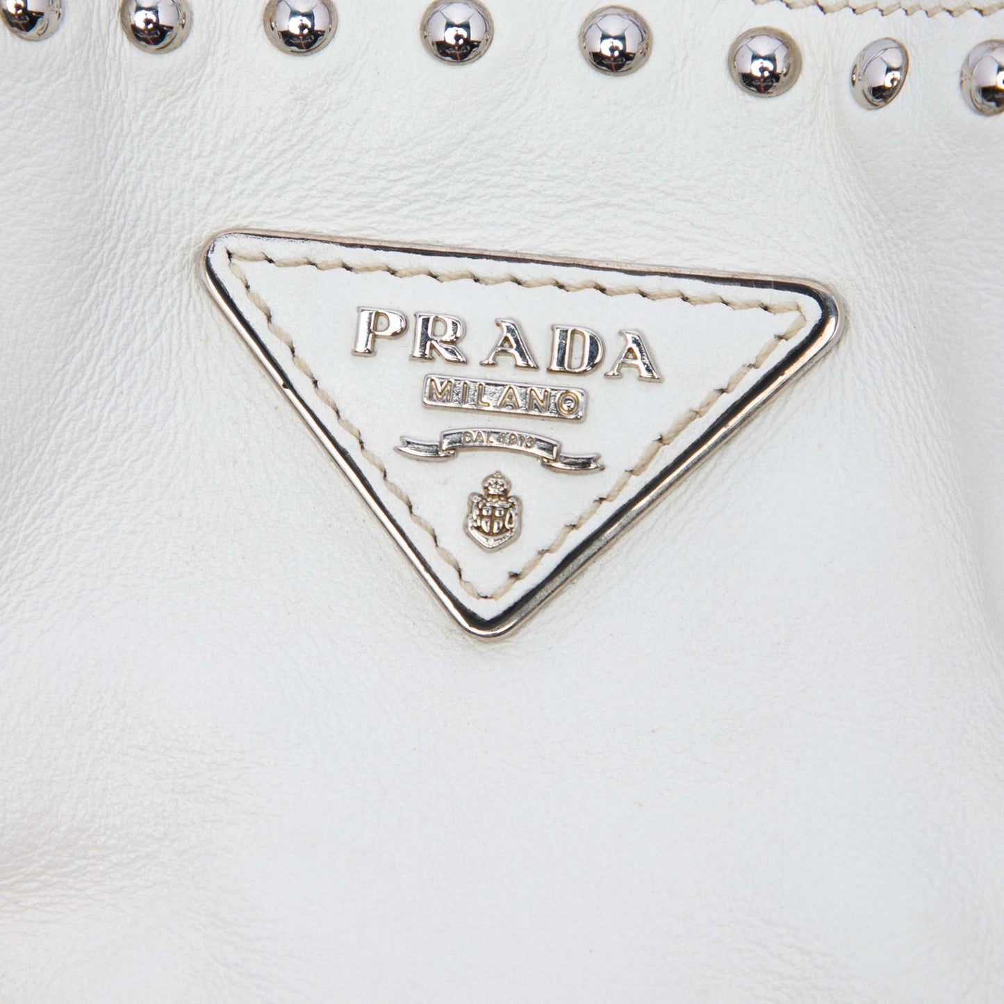 Prada Soft Calf Studded Bucket Bag
