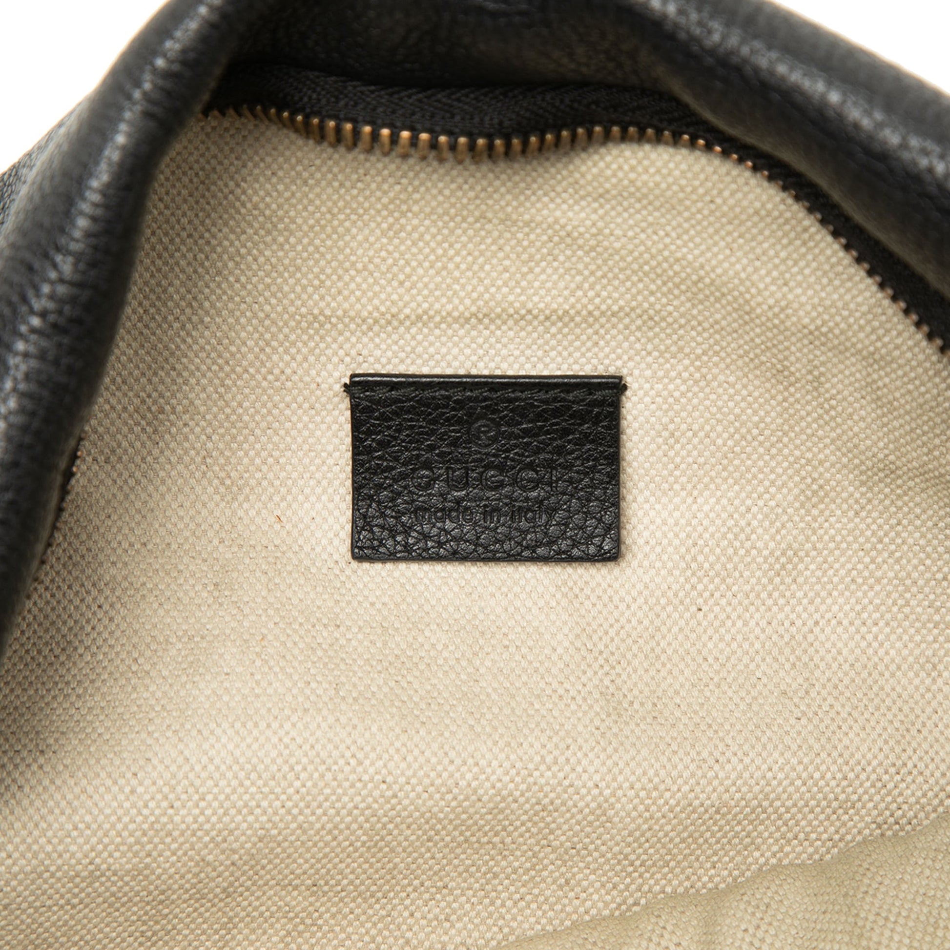 Gucci Grained Calfskin Web Logo Belt Bag