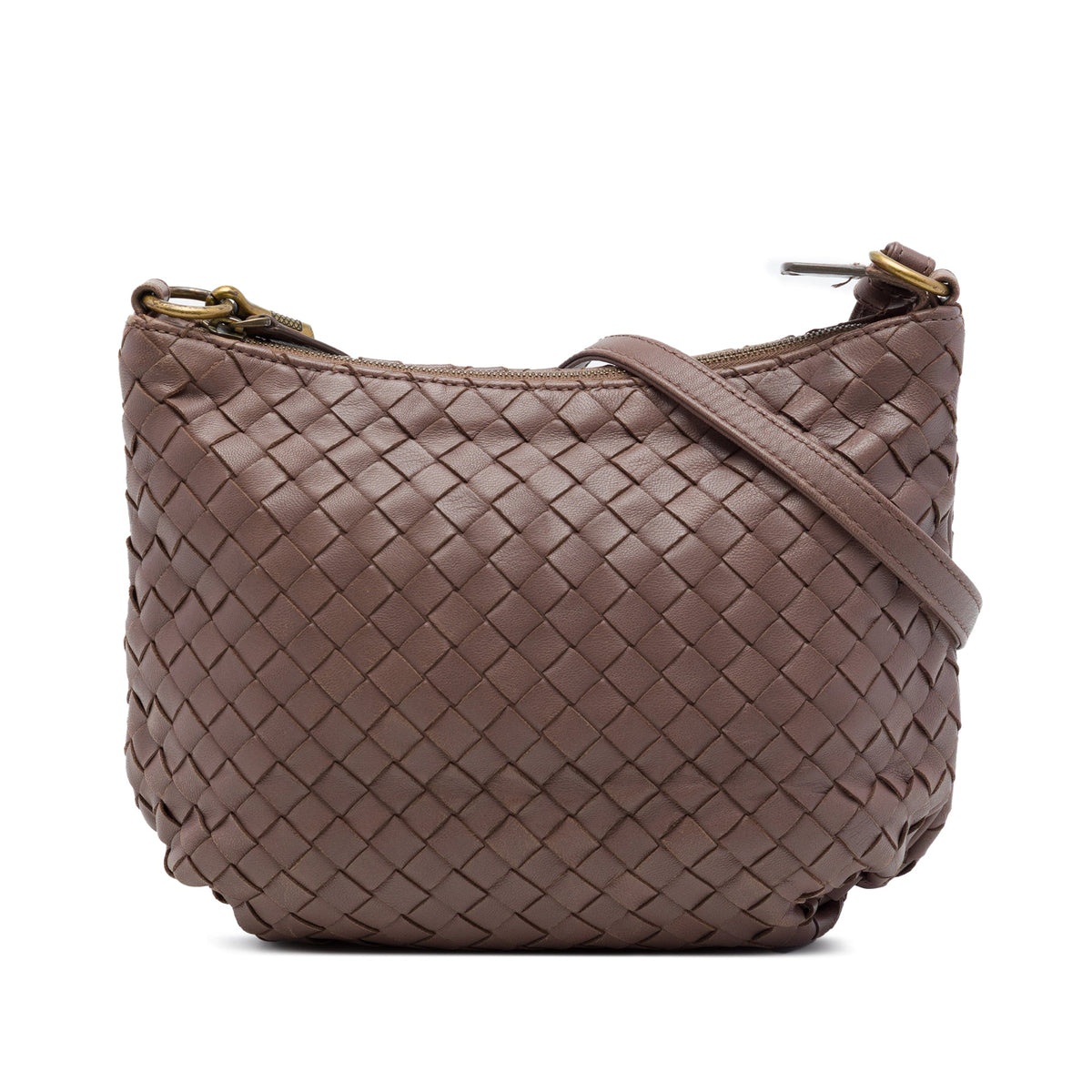 Bottega Veneta Nappa Intrecciato Crossbody — Brown