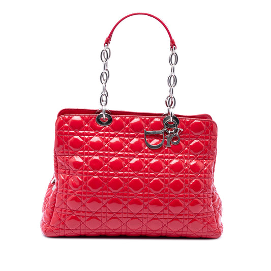 Dior Large Patent Cannage Lady Dior Soft Shopping Tote