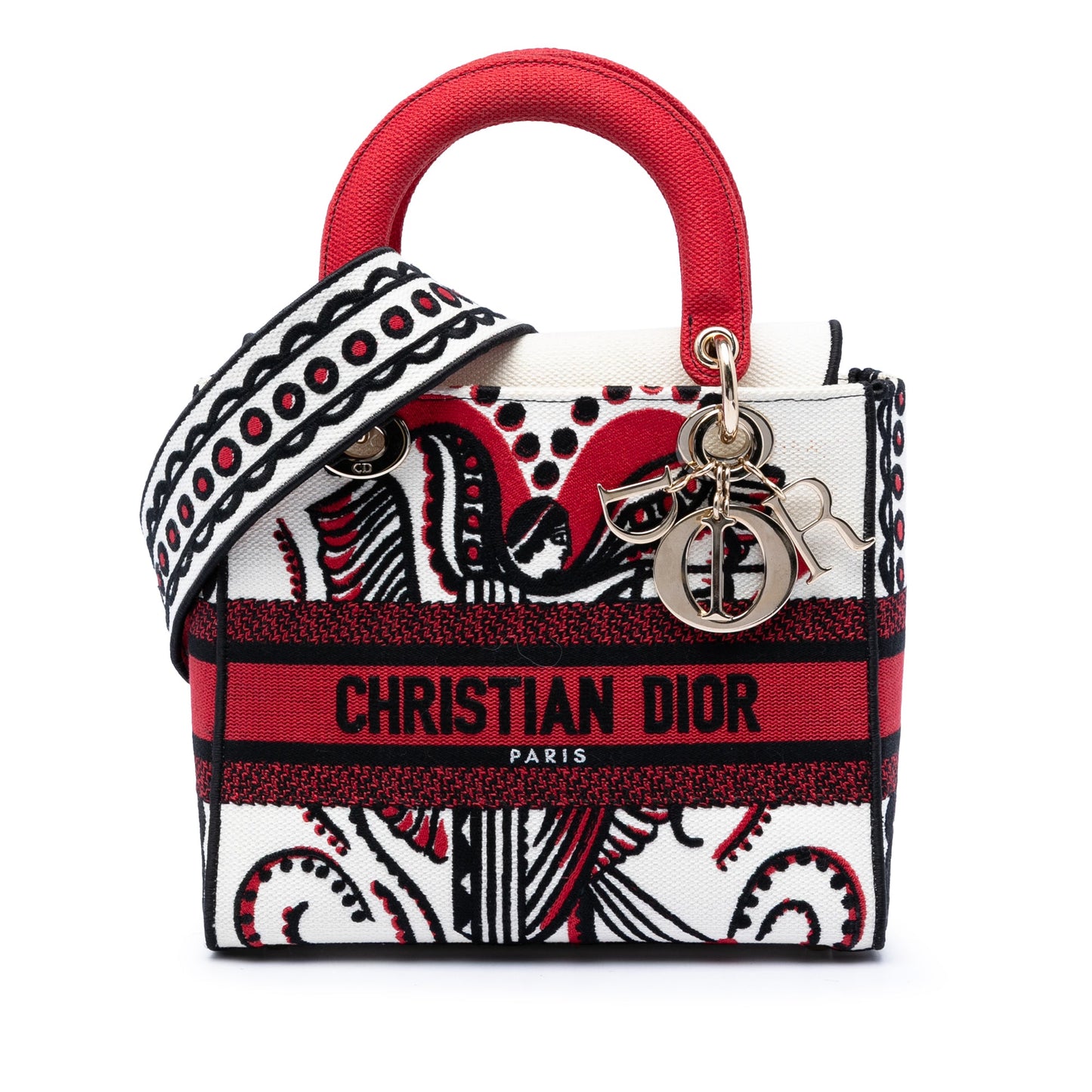 Dior Medium Embroidered Canvas Cupidon Lady D Lite
