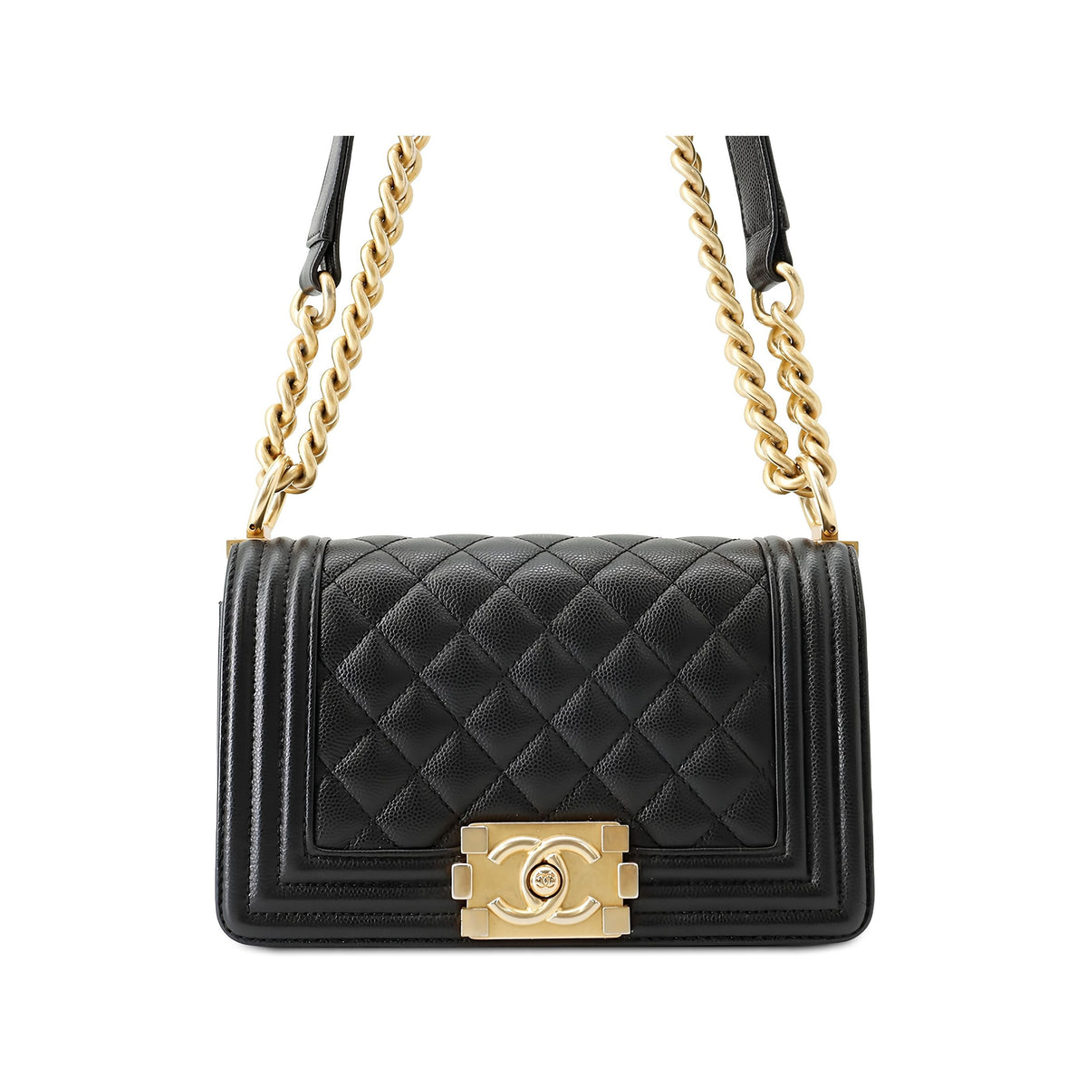 Chanel Small Quilted Caviar Boy Flap — Black