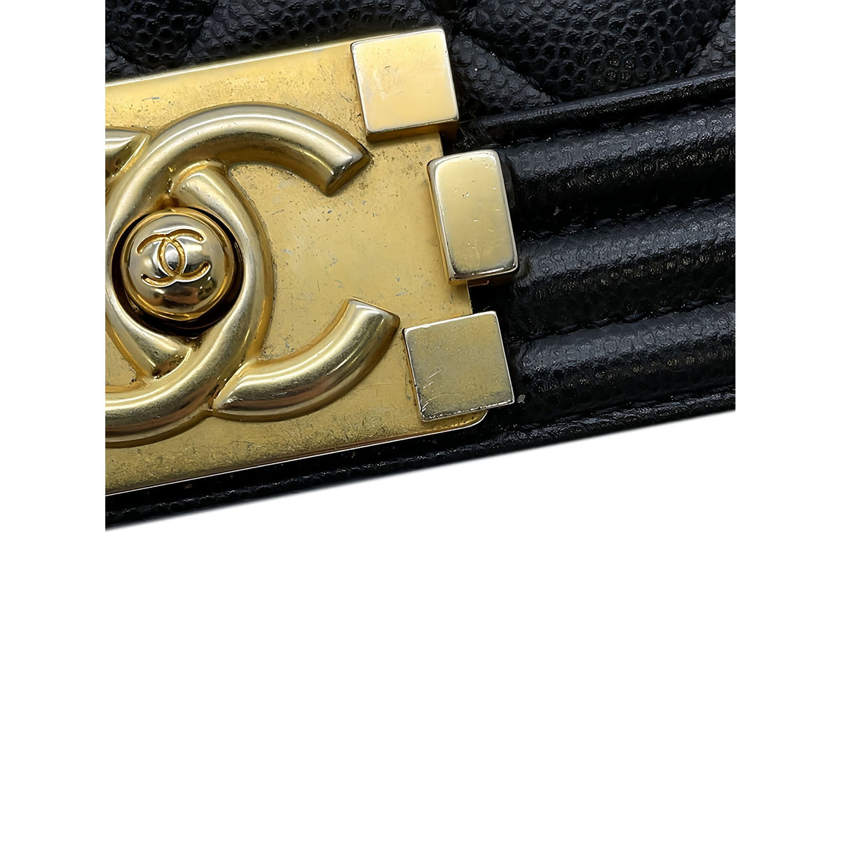 Chanel Small Quilted Caviar Boy Flap — Black