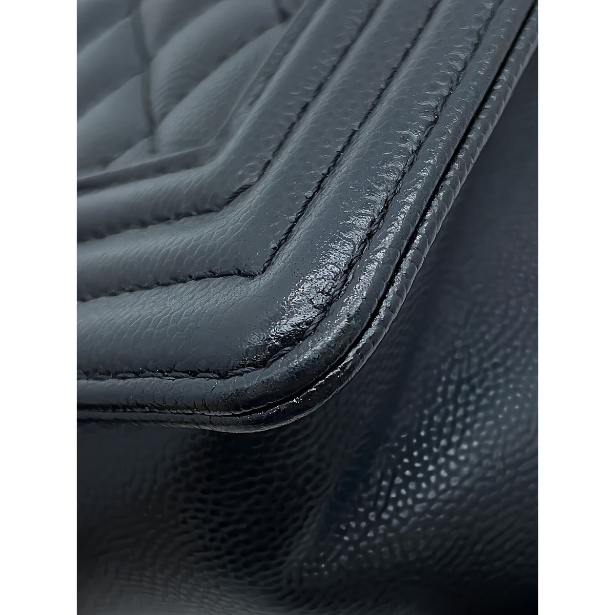 Chanel Small Quilted Caviar Boy Flap — Black