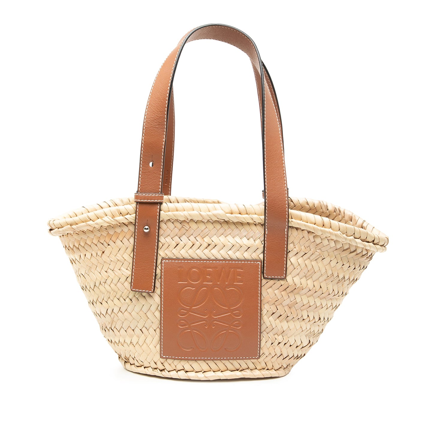 LOEWE Small Raffia Anagram Basket Tote