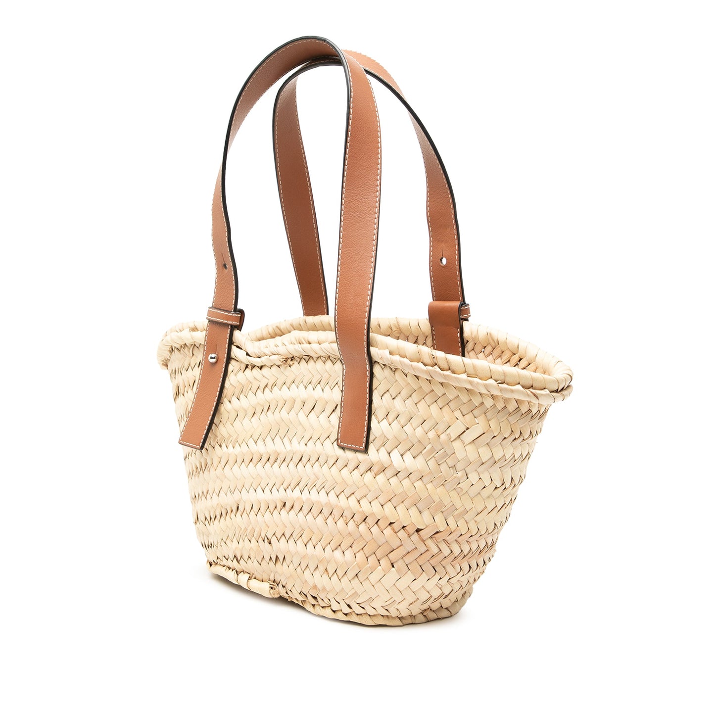 LOEWE Small Raffia Anagram Basket Tote