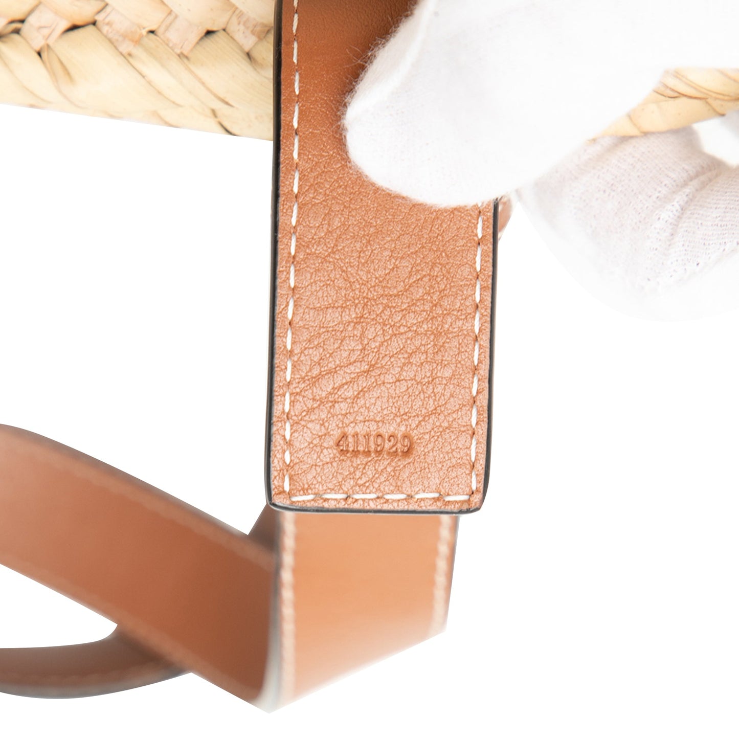 LOEWE Small Raffia Anagram Basket Tote