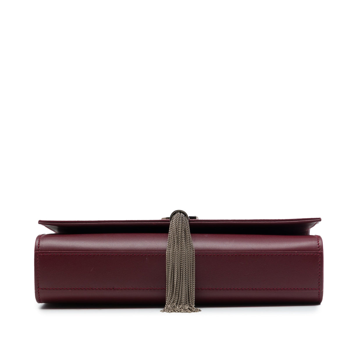 Saint Laurent Medium Smooth Calfskin Classic Monogram Kate Tassel Crossbody — Red