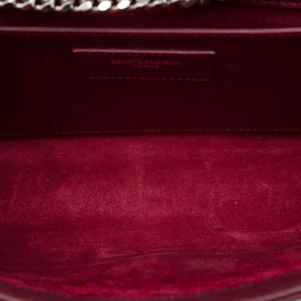 Saint Laurent Medium Smooth Calfskin Classic Monogram Kate Tassel Crossbody — Red