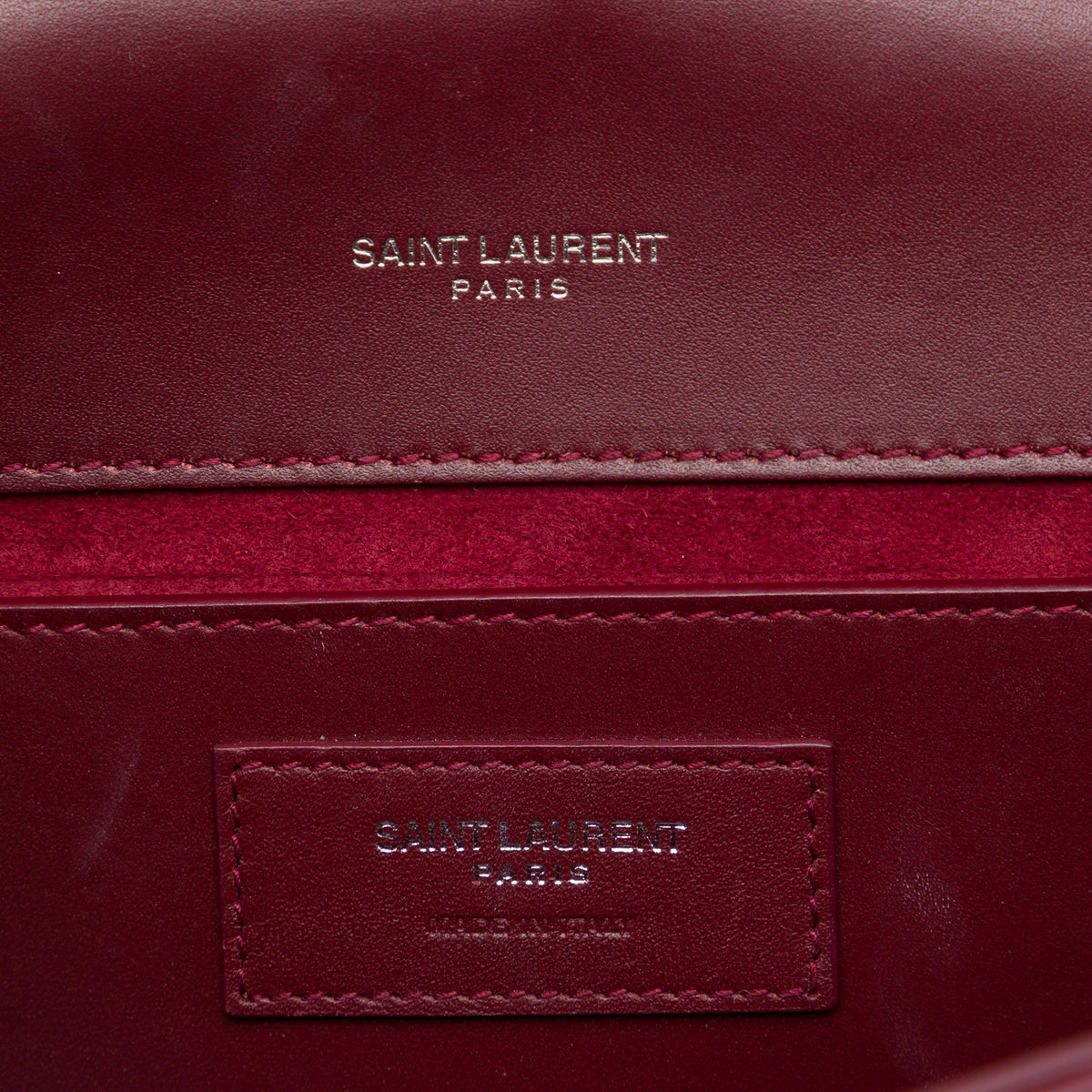 Saint Laurent Medium Smooth Calfskin Classic Monogram Kate Tassel Crossbody — Red