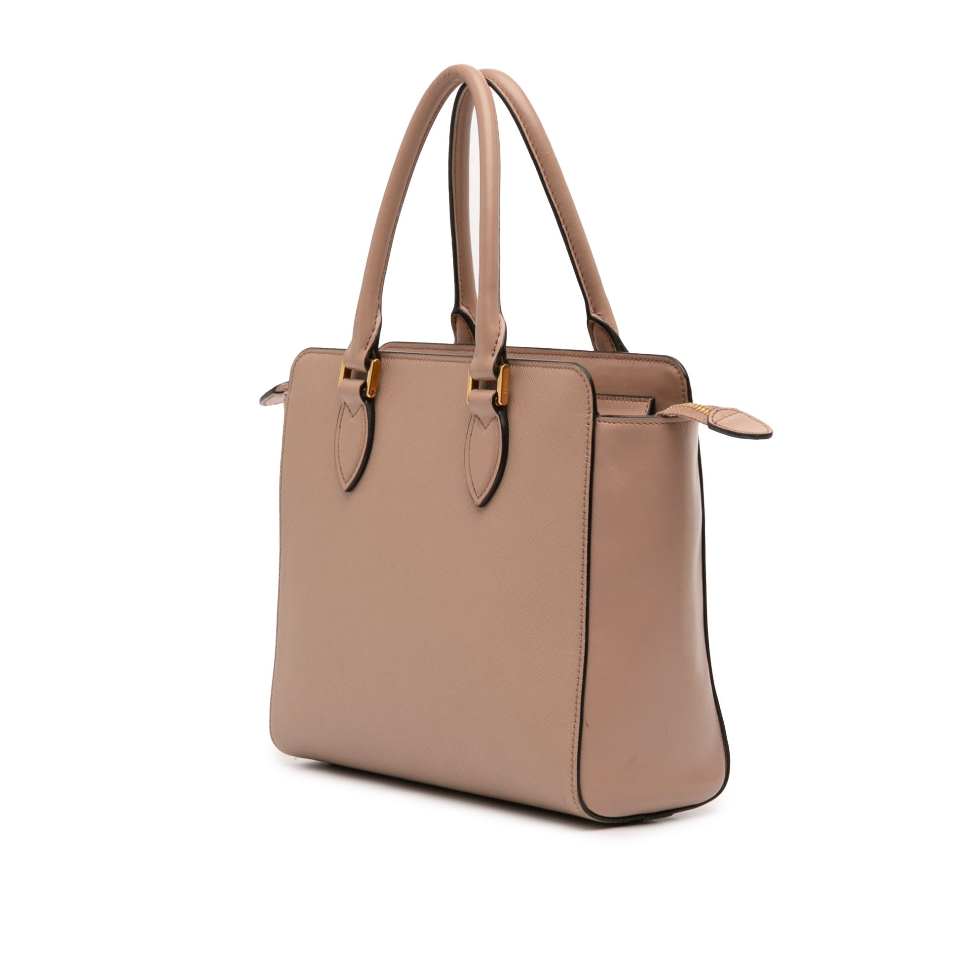 Soft Calf Trimmed Saffiano Lux Zip Convertible Tote