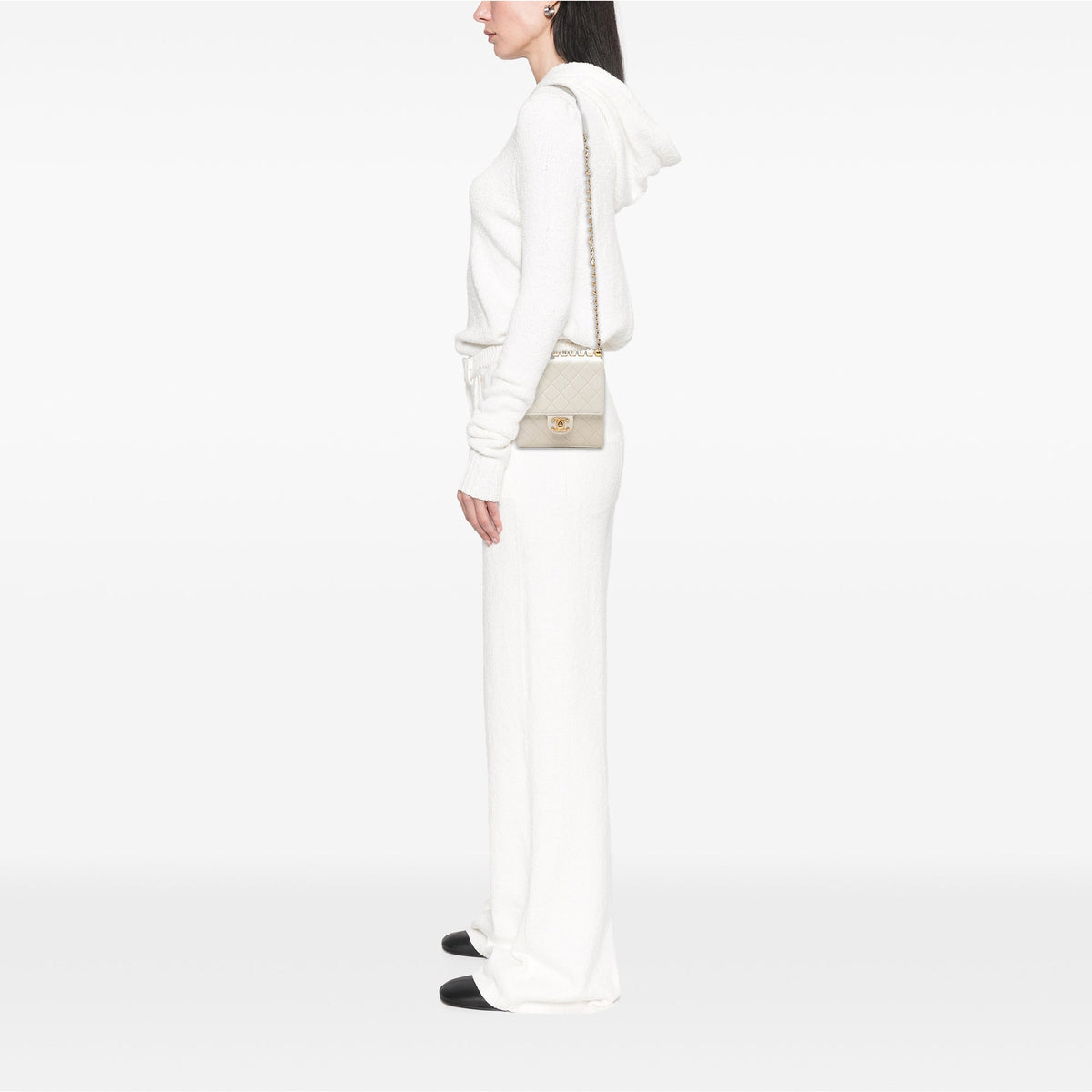 Chanel Small Lambskin Chic Pearls Flap — White