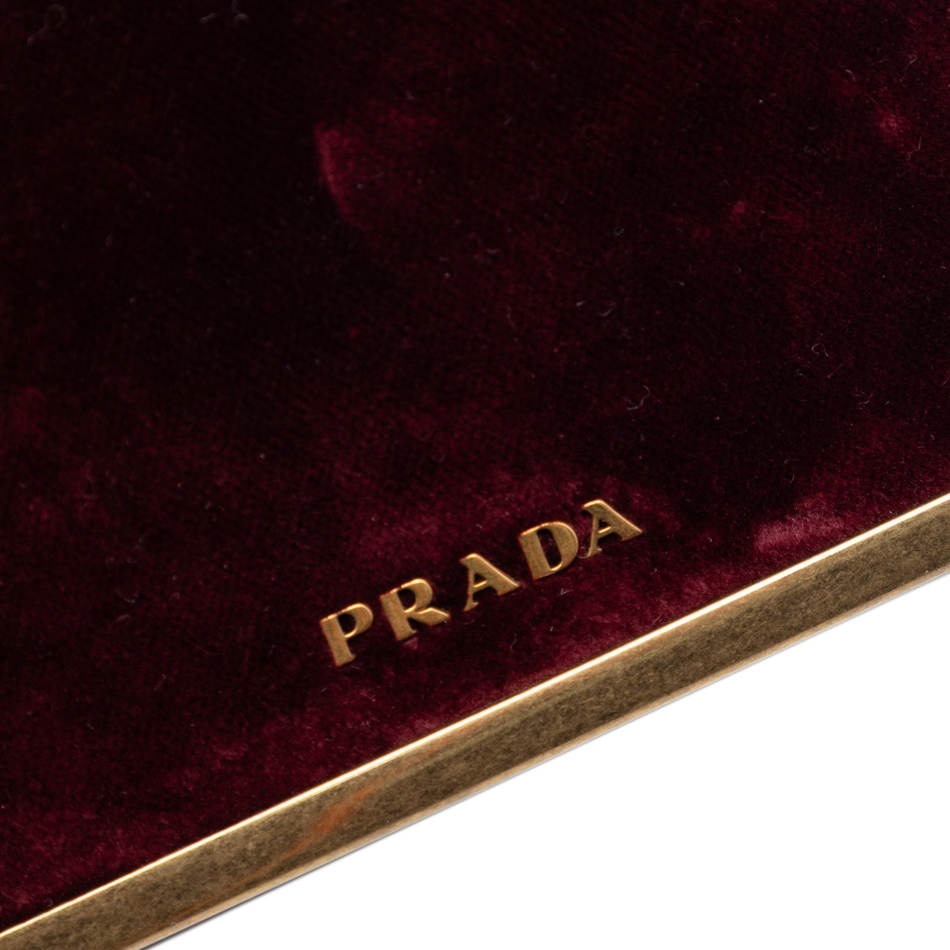 Prada Micro Croc Embossed Leather Trimmed Velluto Cahier Crossbody