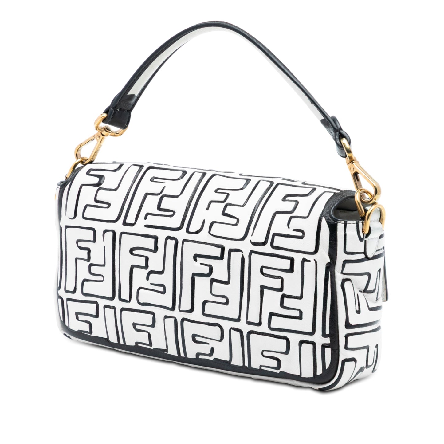 Fendi Joshua Vides California Sky Medium Embossed Leather Baguette Satchel