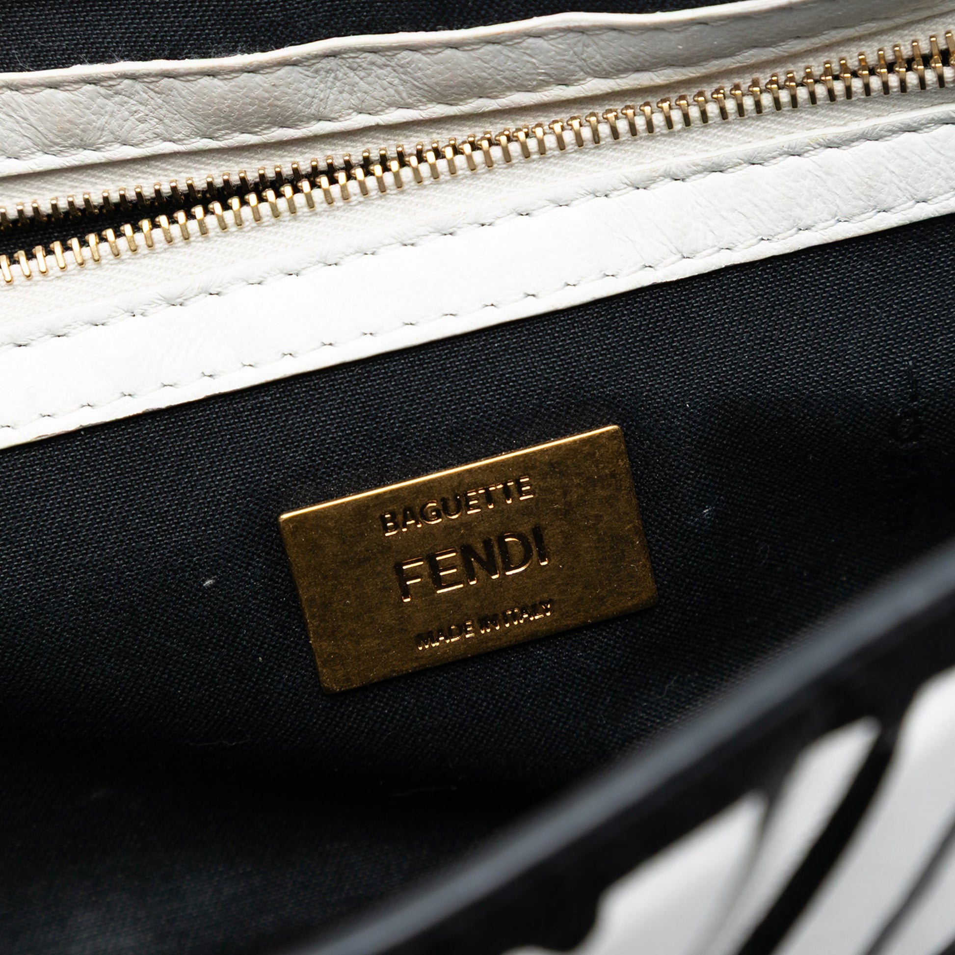 Fendi Joshua Vides California Sky Medium Embossed Leather Baguette Satchel