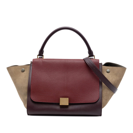 Celine Medium Tricolor Leather Trapeze Satchel