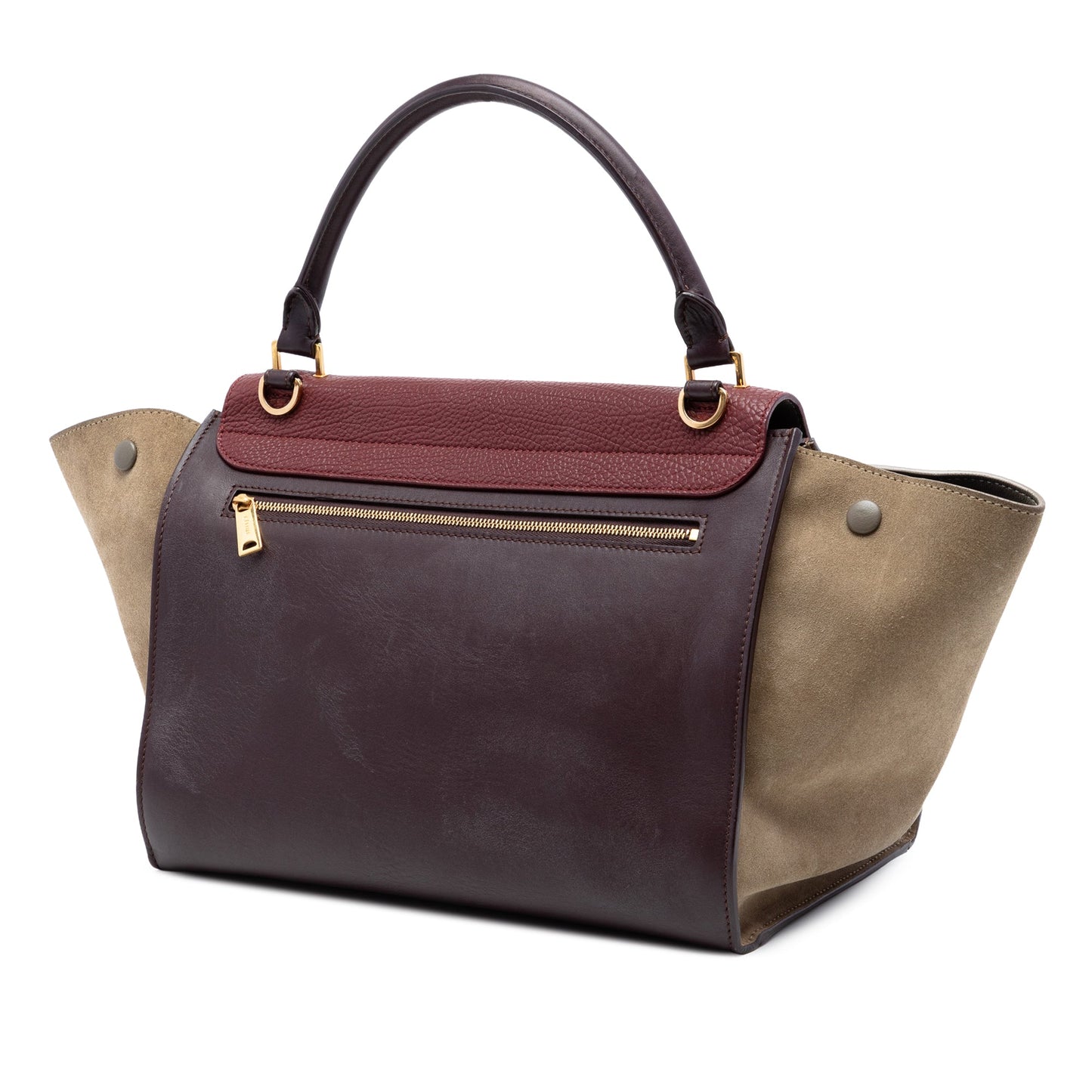 Celine Medium Tricolor Leather Trapeze Satchel