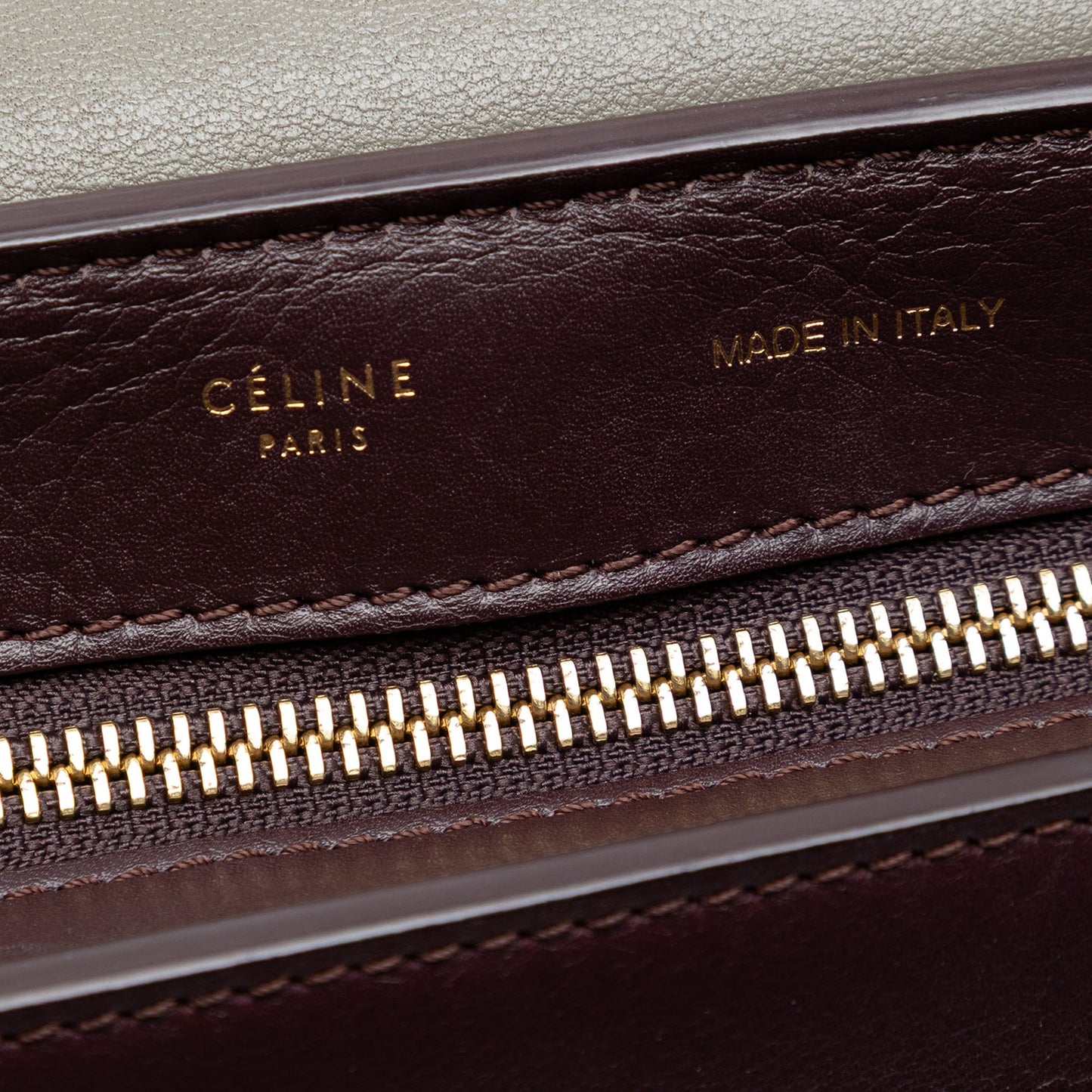 Celine Medium Tricolor Leather Trapeze Satchel