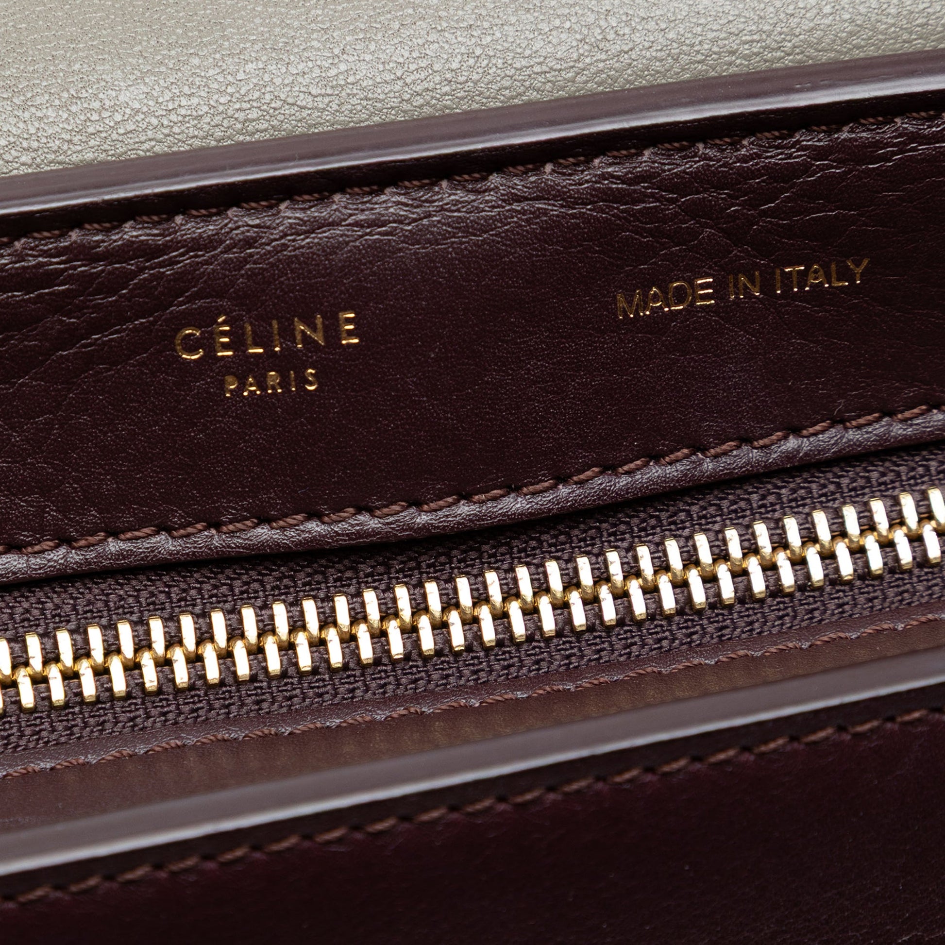 Celine Medium Tricolor Leather Trapeze Satchel