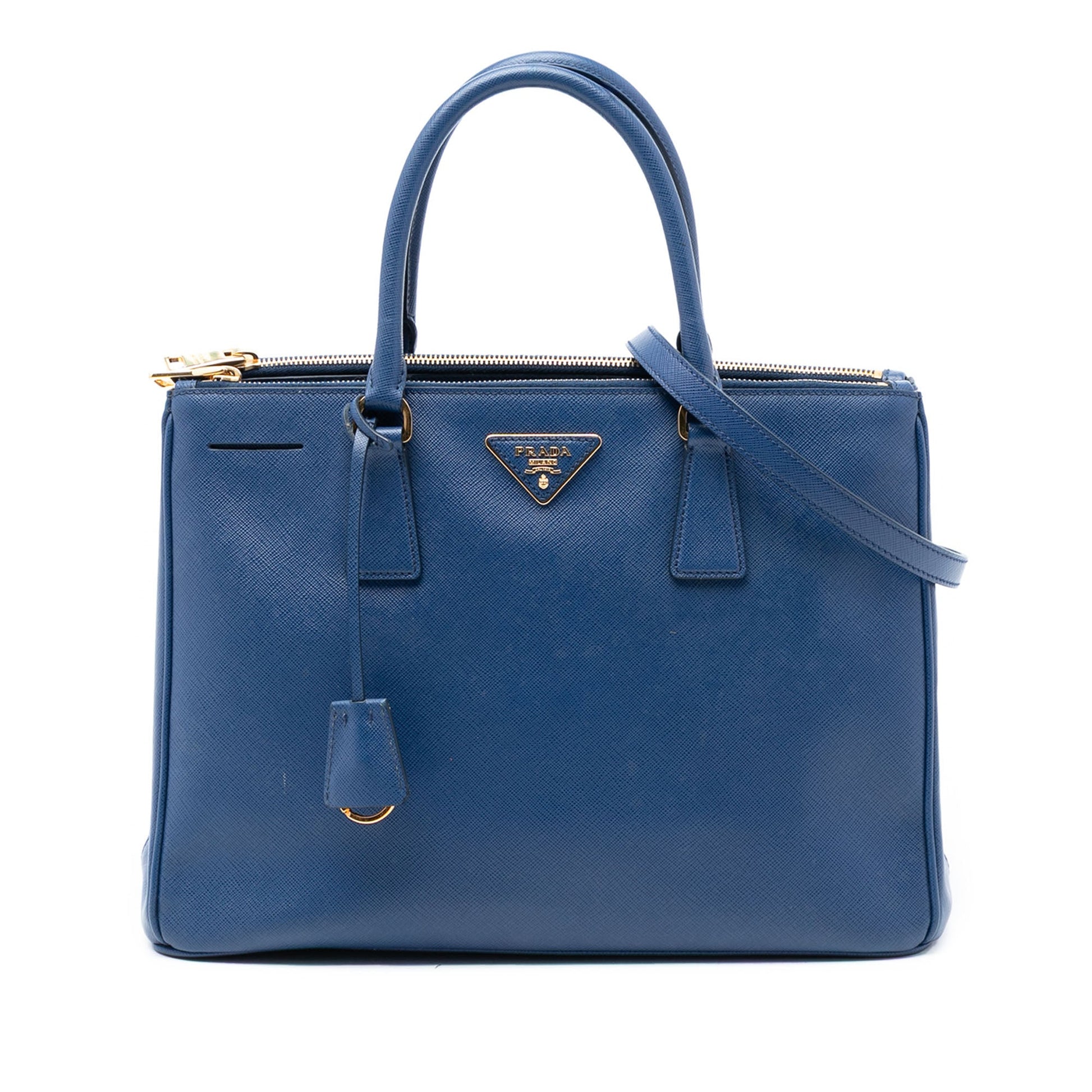 Prada Medium Saffiano Lux Galleria Double Zip Satchel