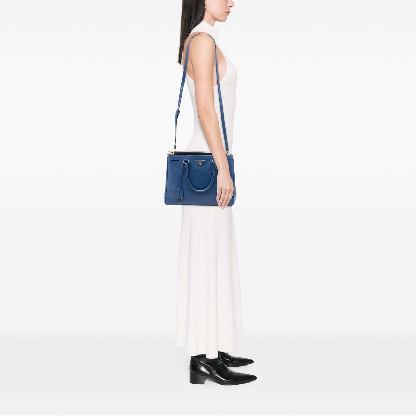 Prada Medium Saffiano Lux Galleria Double Zip Satchel
