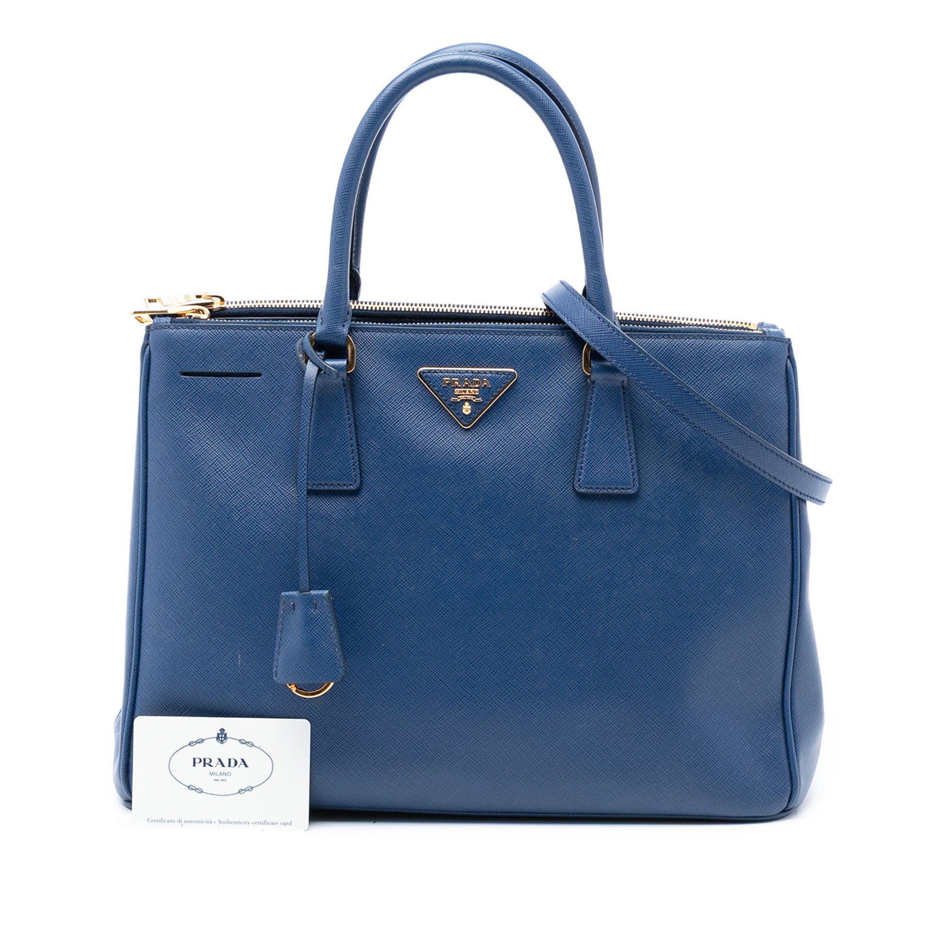 Prada Medium Saffiano Lux Galleria Double Zip Satchel