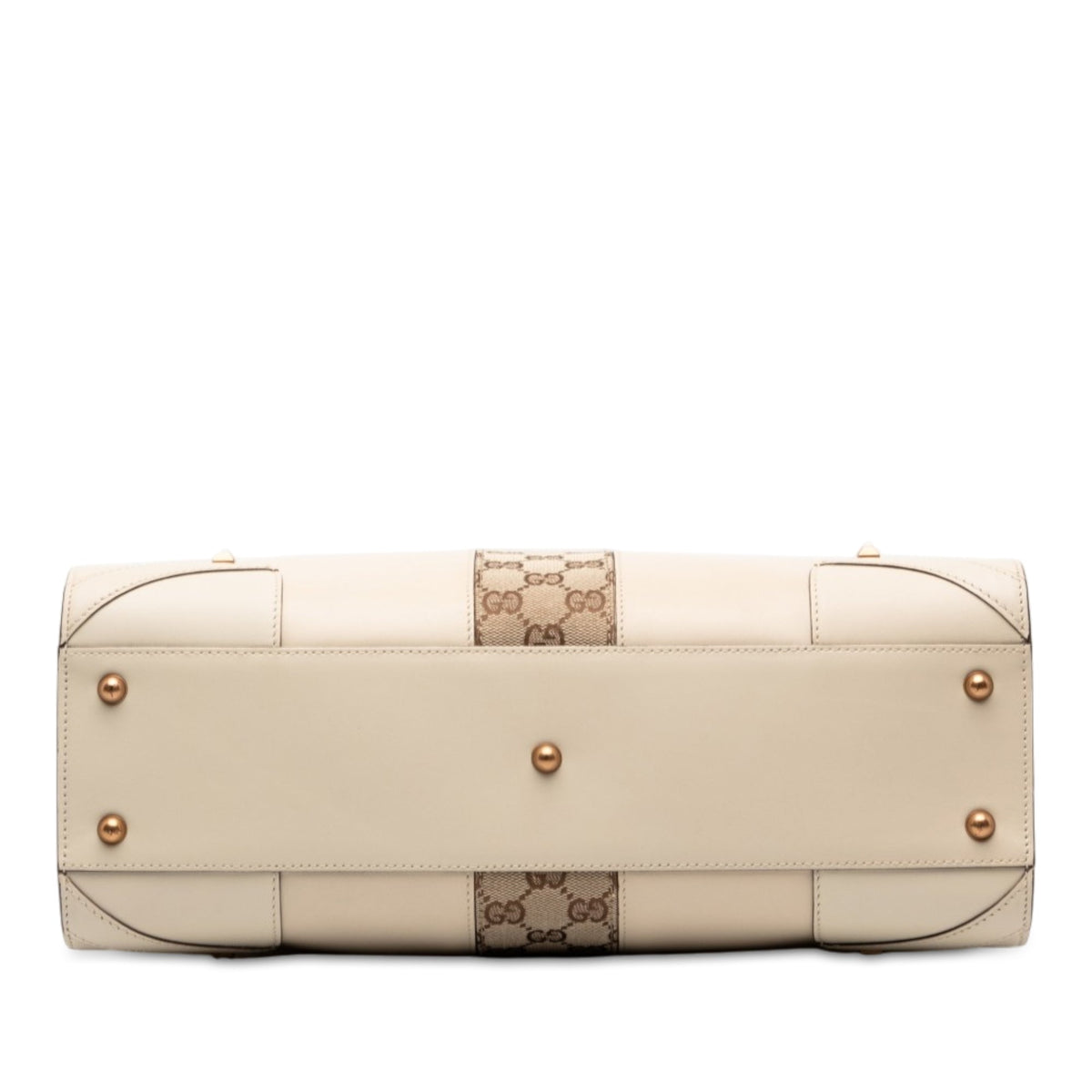 Gucci Calfskin and GG Canvas Nailhead Tote