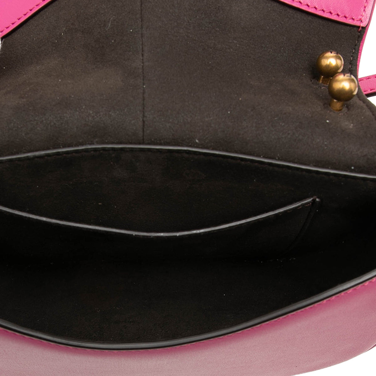 Fendi Mini Leather C mon Crossbody — Pink