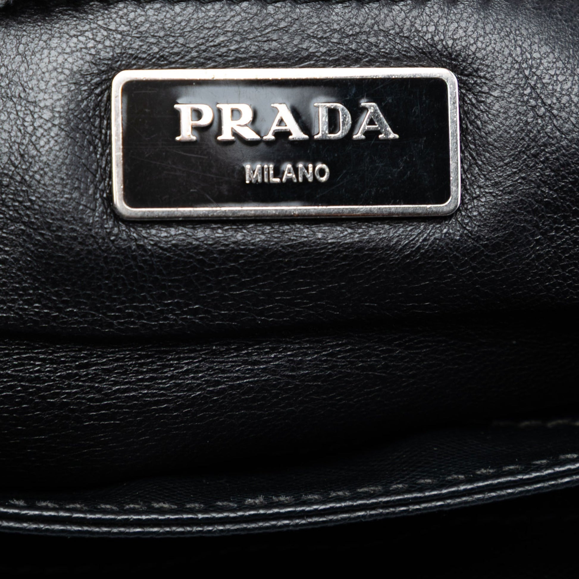 Prada Saffiano Lux and Tessuto Chain Crossbody