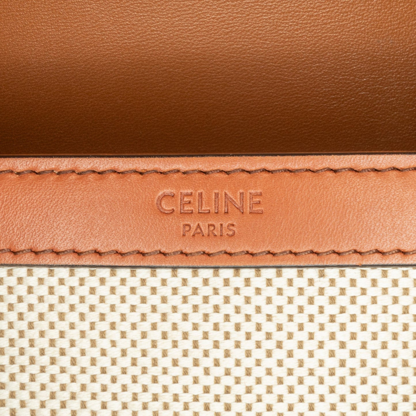 Celine Teen Canvas and Calfskin Triomphe Crossbody