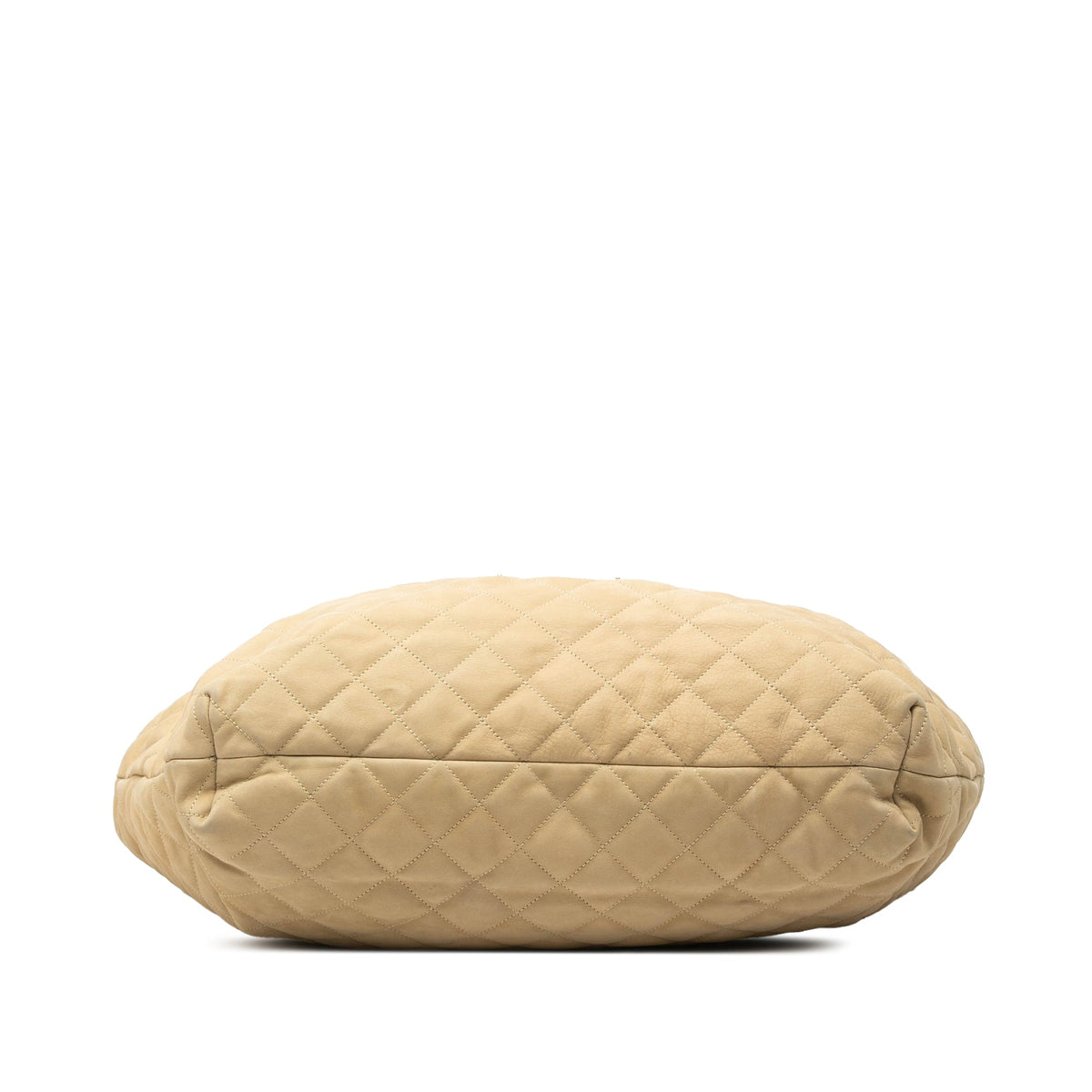Saint Laurent Maxi Quilted Nubuck Icare Shopping Tote — Beige
