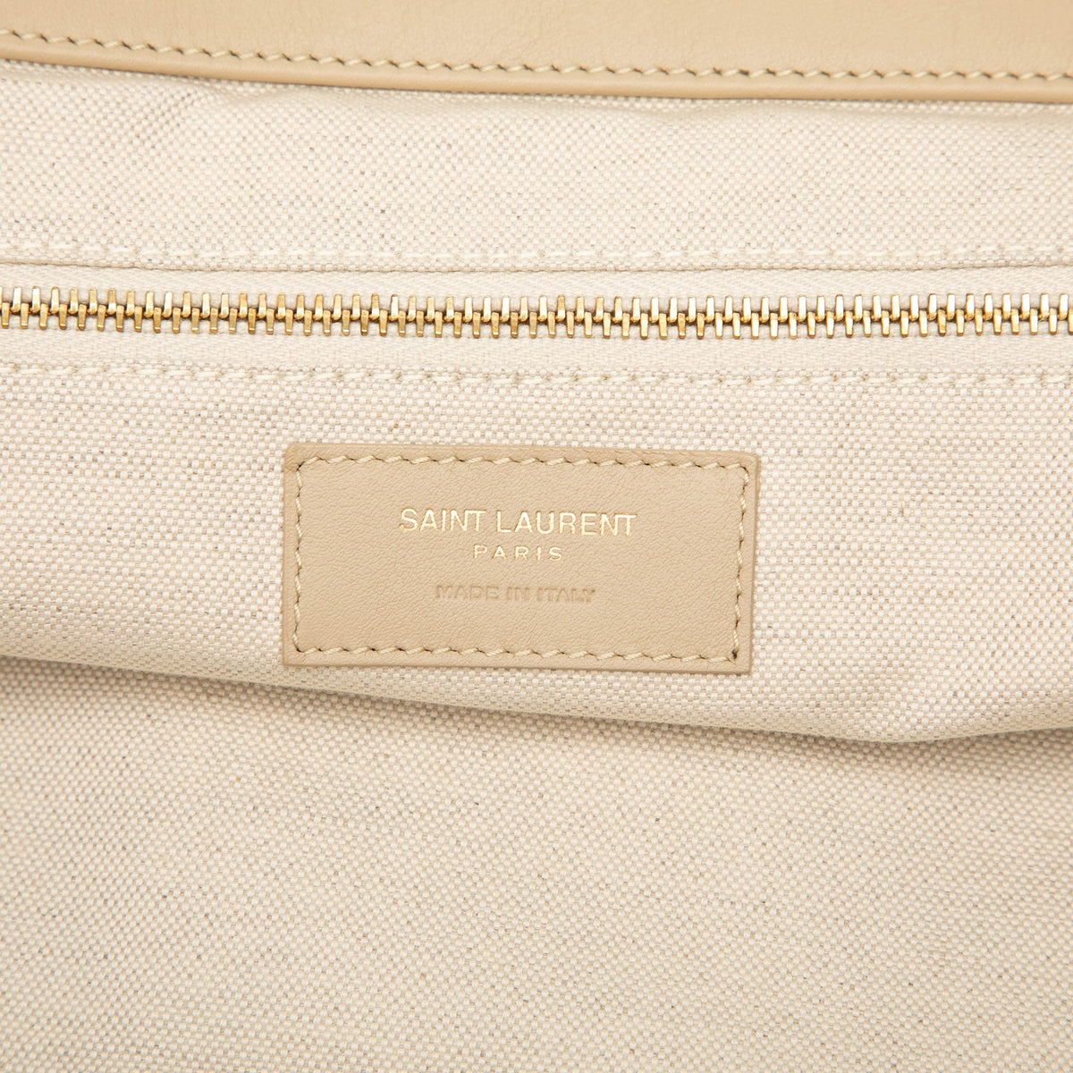 Saint Laurent Maxi Quilted Nubuck Icare Shopping Tote — Beige