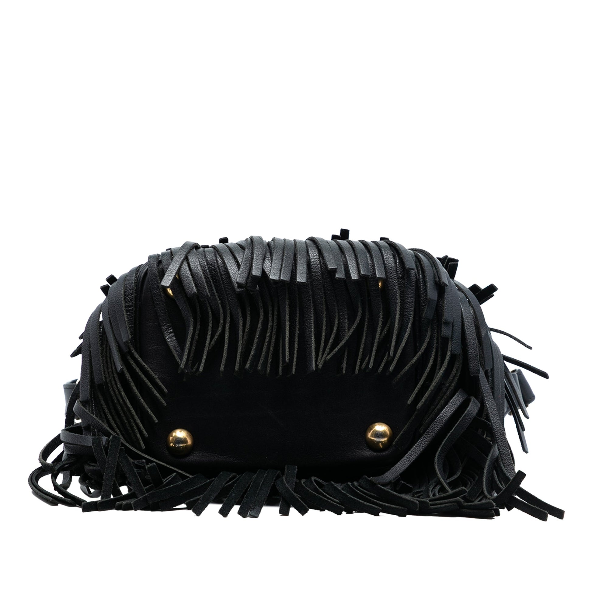 Saint Laurent Small Calfskin Emmanuelle Fringe Bucket Bag