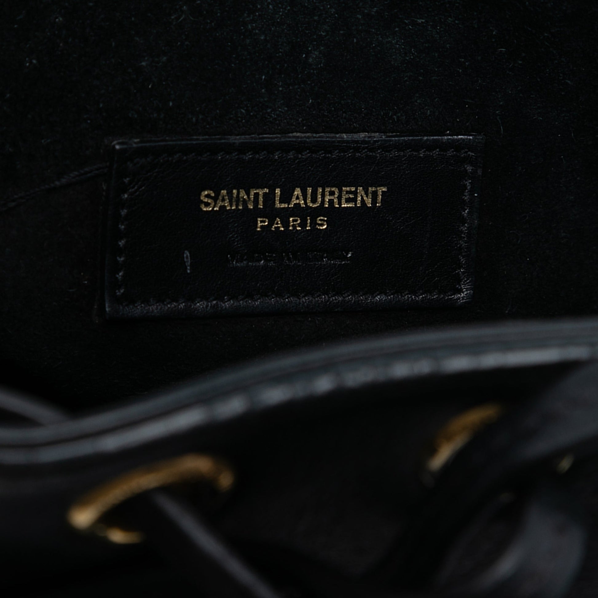 Saint Laurent Small Calfskin Emmanuelle Fringe Bucket Bag