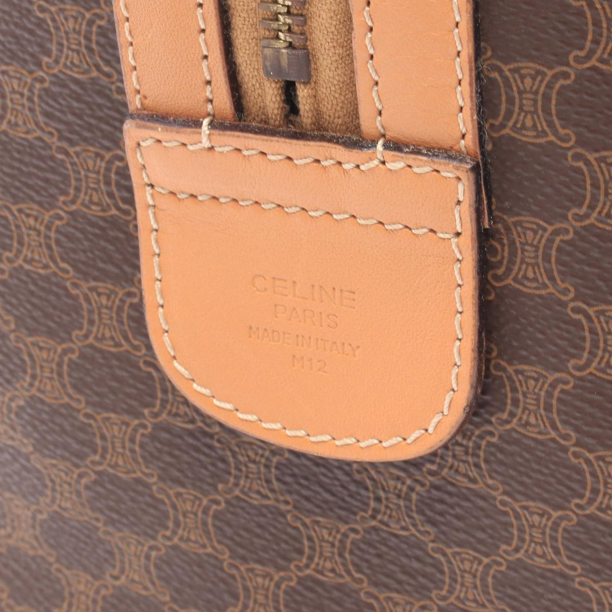 Celine Macadam Coated Canvas Boston Bag — Brown