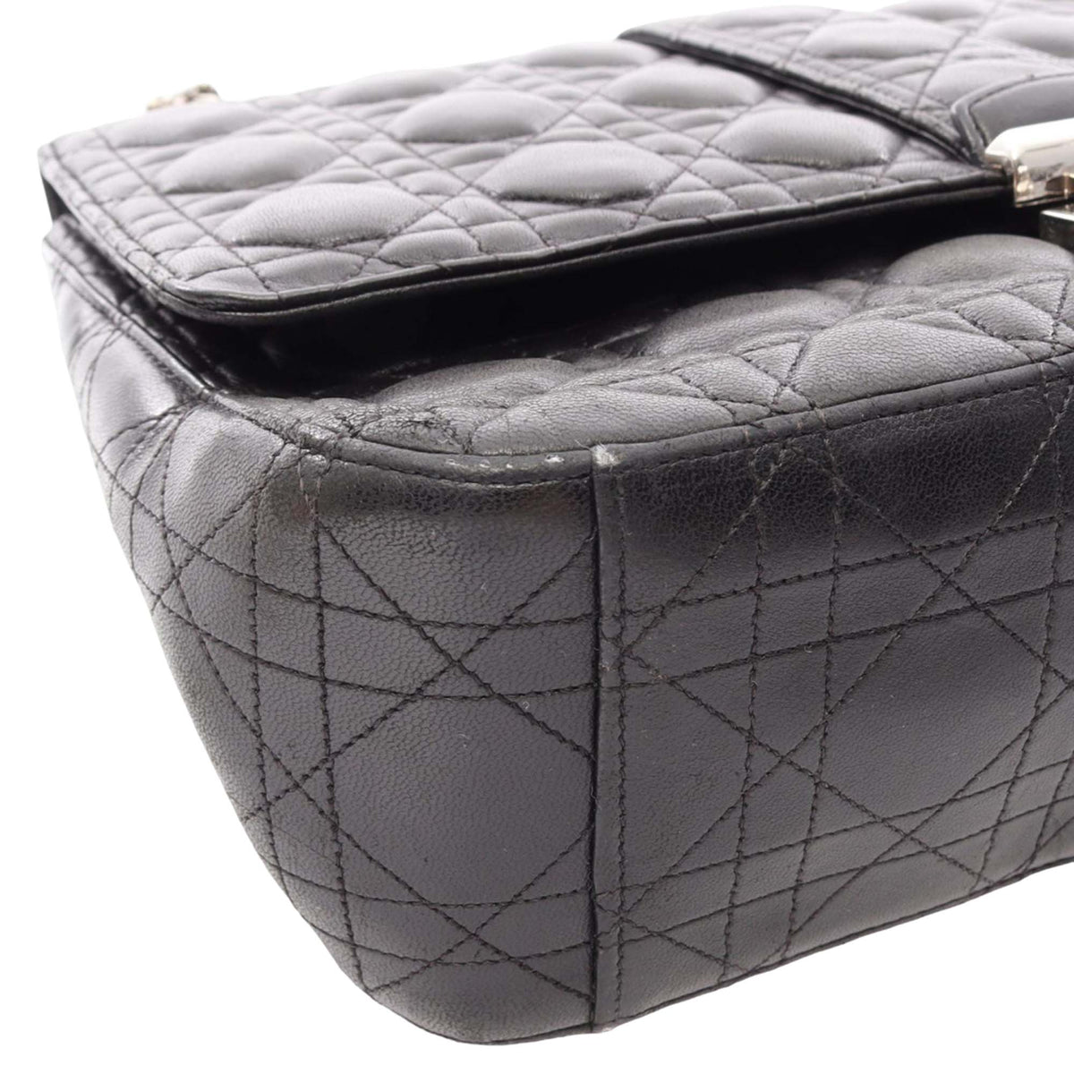 Dior Lambskin Cannage New Lock Shoulder Bag — Black