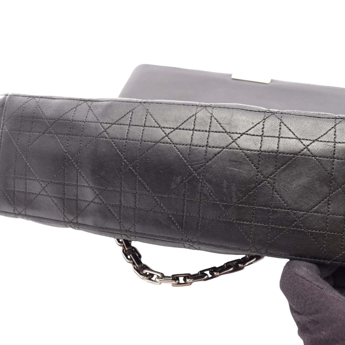 Dior Lambskin Cannage New Lock Shoulder Bag — Black