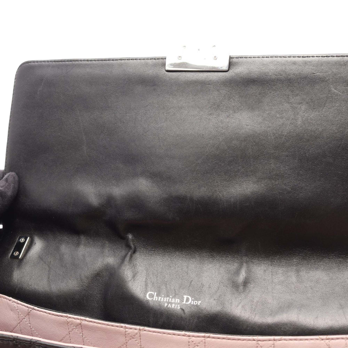Dior Lambskin Cannage New Lock Shoulder Bag — Black