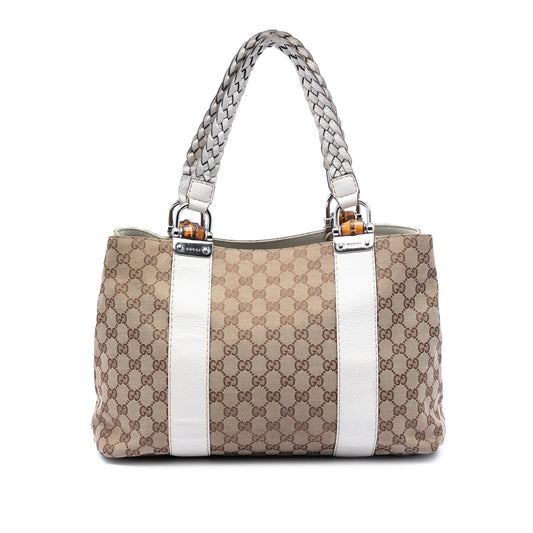 Gucci Medium GG Canvas Bamboo Libeccio Tote